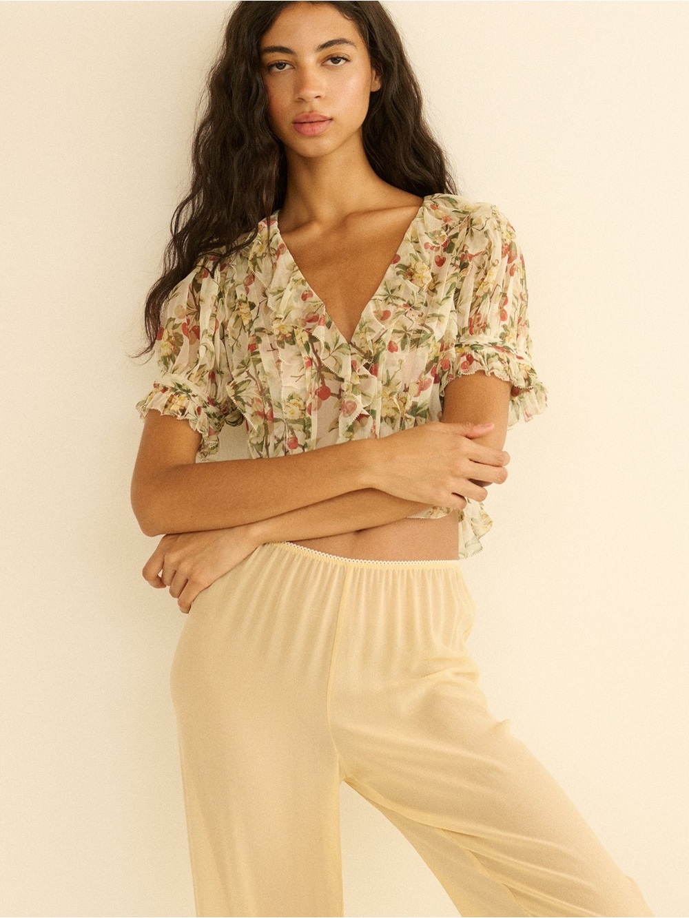 Doen Salona Top - Cerise et Fleur
